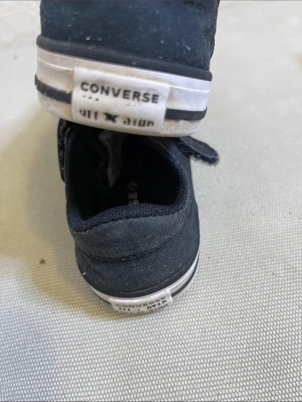 Converse Kids Black and White Low-Top Sneakers with Hook-and-Loop Strap